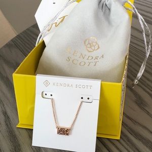 Kendra Scott NWT Pattie rose gold drusy necklace
